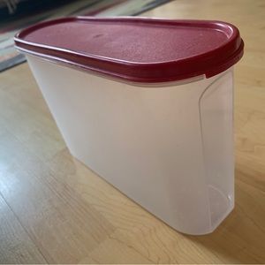 Tupperware Modular Mates Super Oval 3 Storage Container Red Lid Seal Retro